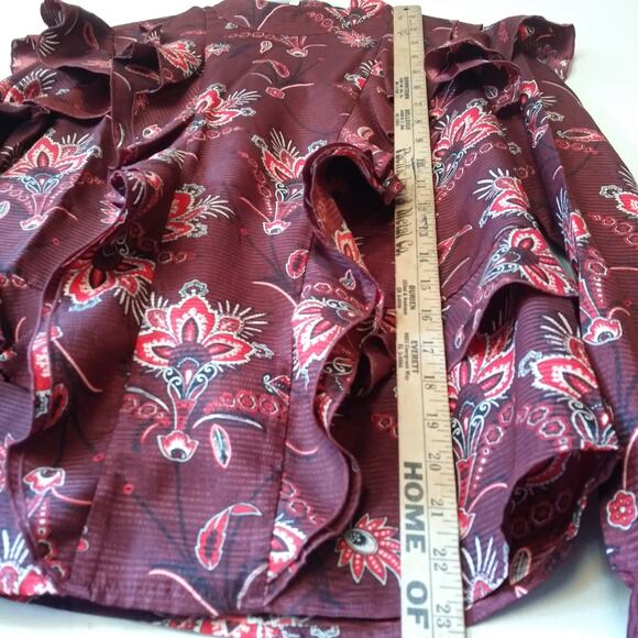 Scotch & Soda Magical Altitudes S Ruffle Front Floral Blouse Top Boho Victorian - Picture 12 of 12